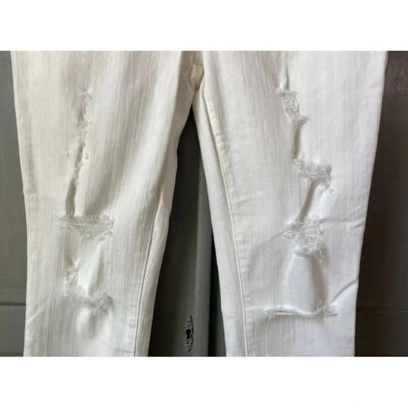 NWT Madewell Off White High Riser Skinny Crop size 27 Distressed Raw Hem - Picture 4 of 9